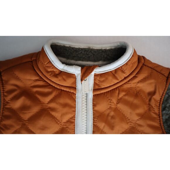 Old Navy Unisex Baby Sz 3-6M Green/Rust Color-Blocked Sherpa Jacket - Picture 3 of 6
